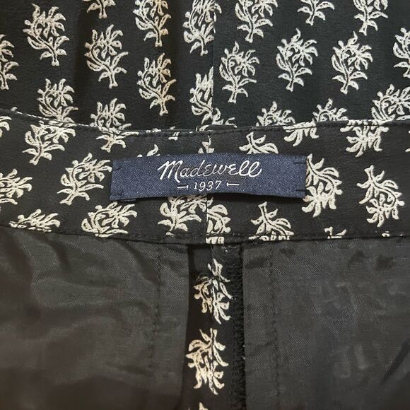 Madewell Lightweight Black & Ivory Floral Wide leg High Rise Pants Size S - Picture 5 of 5
